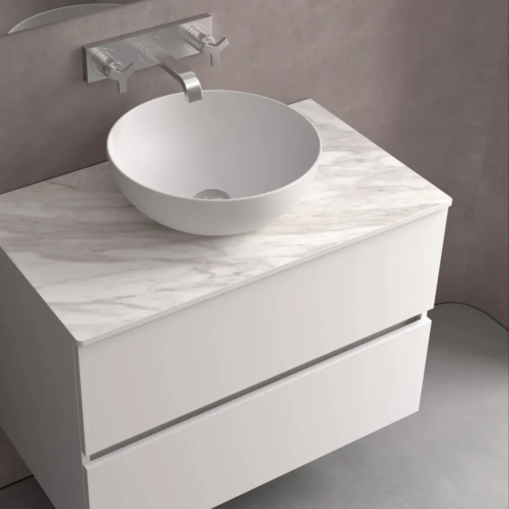 Lavabo de posar ALTIRO PORCELANA BLANCA MATE de 390 x 140 mm Salgar