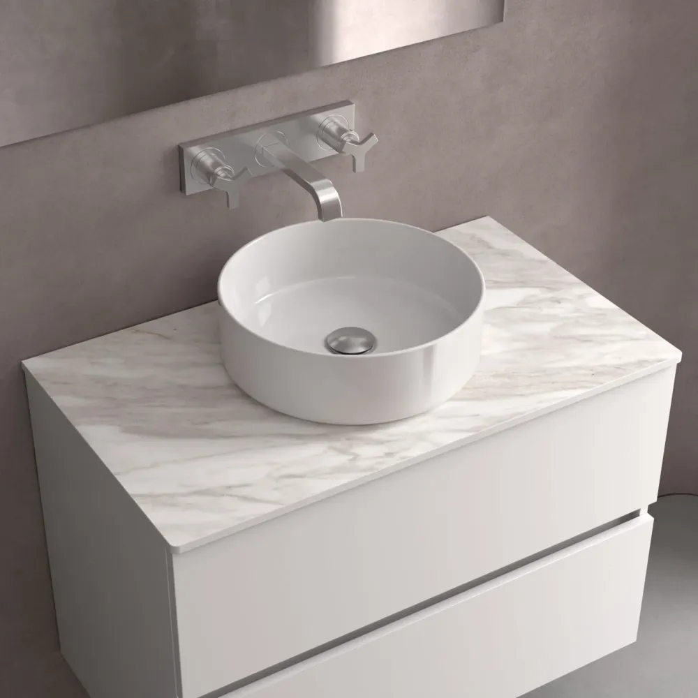 Lavabo de posar KANDY, Porcelana Blanca Ø 360 x 120 mm Blanco Salgar