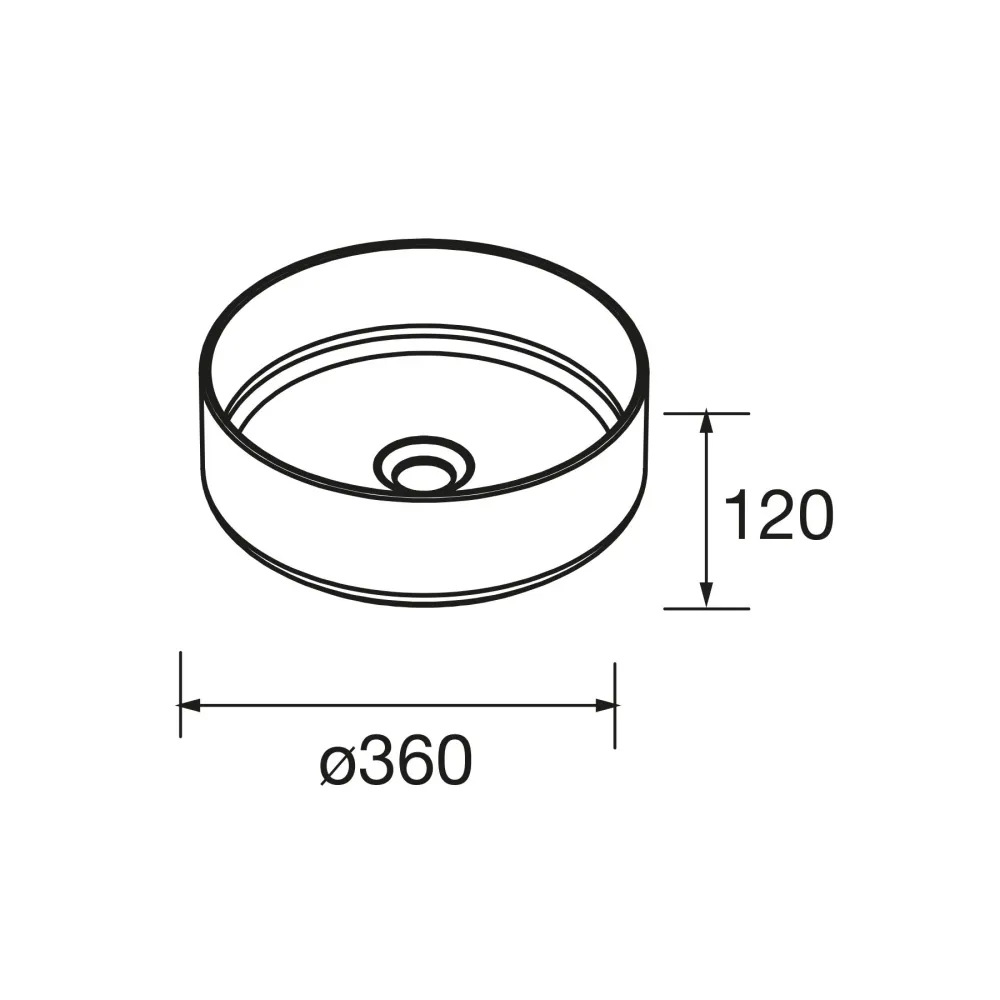 Lavabo de posar KANDY, Porcelana Blanca Ø 360 x 120 mm Blanco Salgar