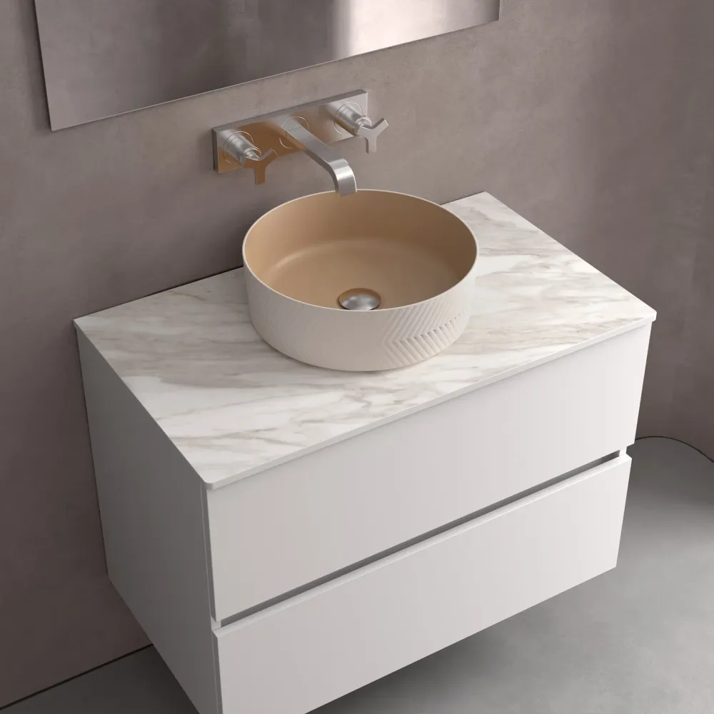 Lavabo sobre Encimera DUNE, Porcelana SAND (Ø 360x120 mm) SALGAR