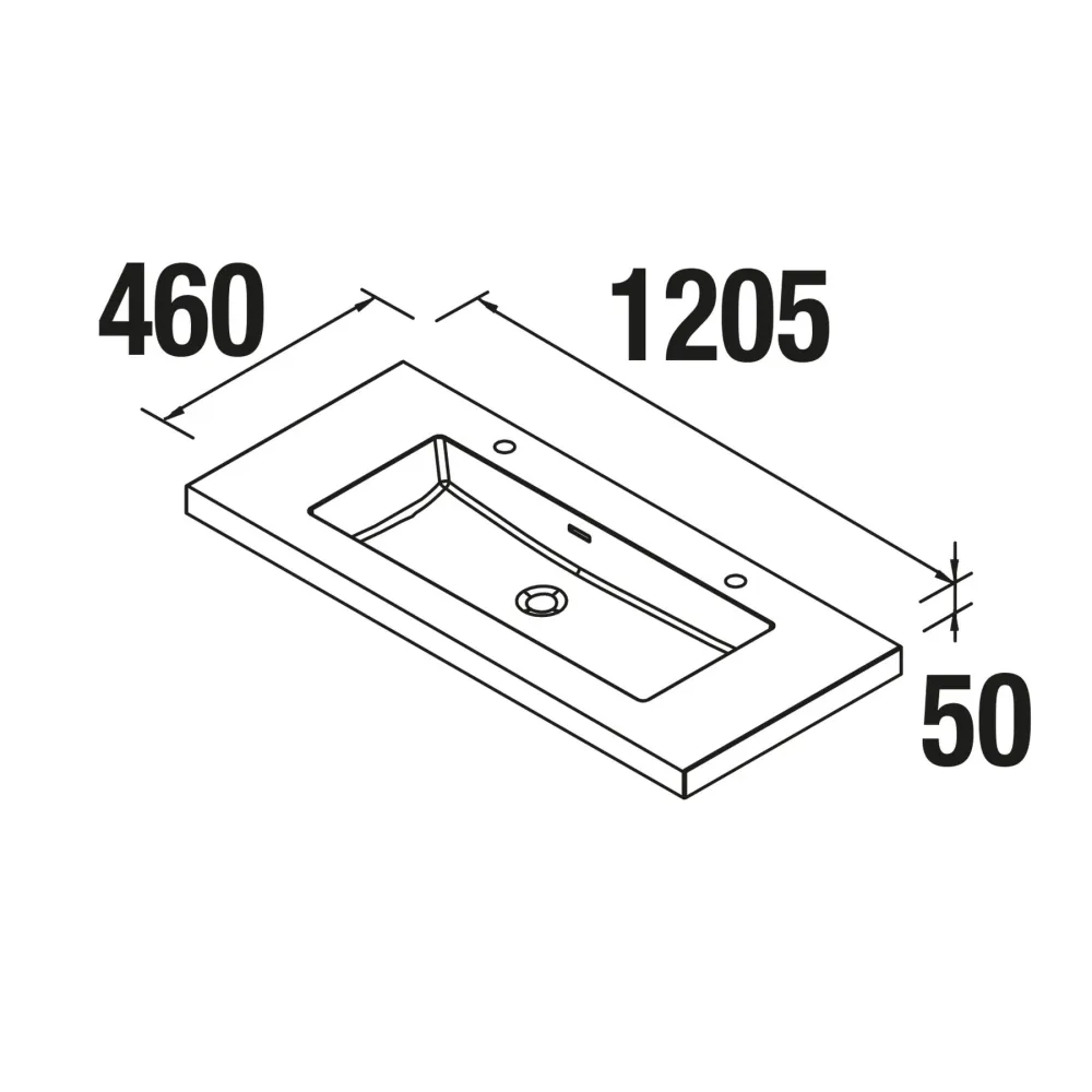 Lavabo TOSCANA 120 cm. 1 poza y 2 grifos CARGA MINERAL BLANCA SALGAR