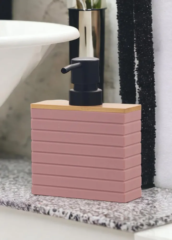 Dispensador de jabón líquido Mia Stripe rosa Selected Products - 871