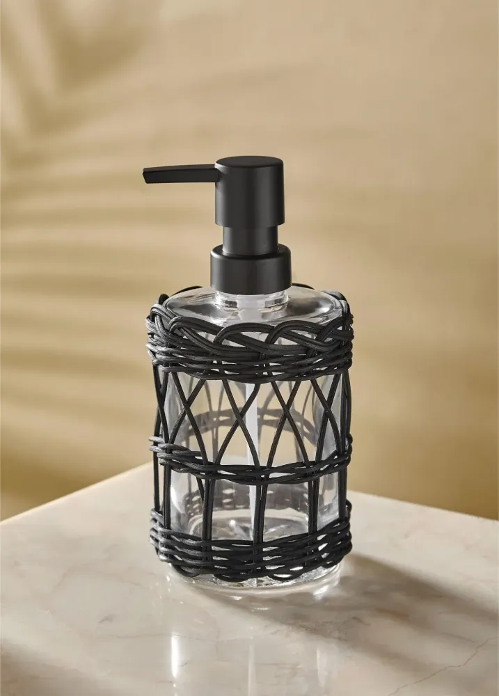 Mia Rattan Dispensador de Jabón Líquido Negro 330ml (11.16 fl oz) Selected Products - 871