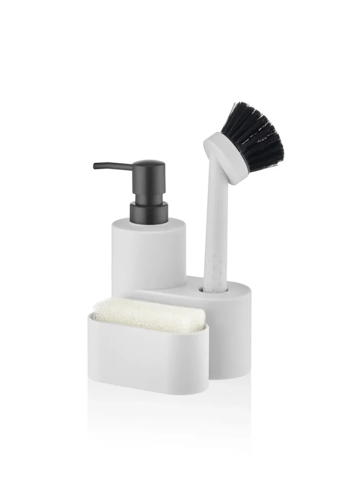 Set Dispensador de Jabón Líquido Redondo Mia Blanco Selected Products - 871