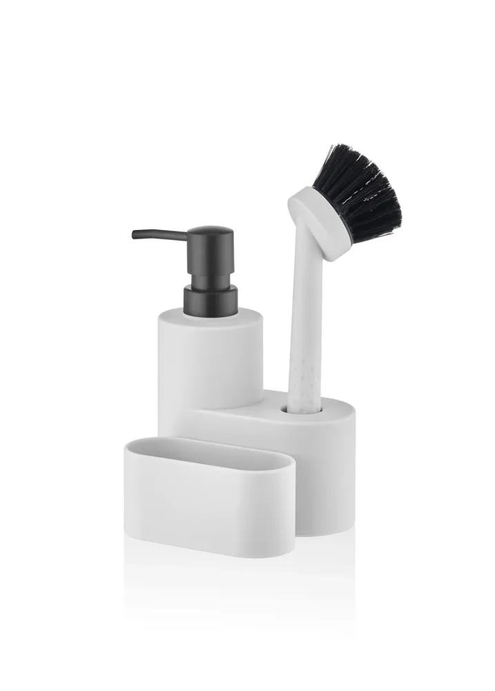 Set Dispensador de Jabón Líquido Redondo Mia Blanco Selected Products - 871