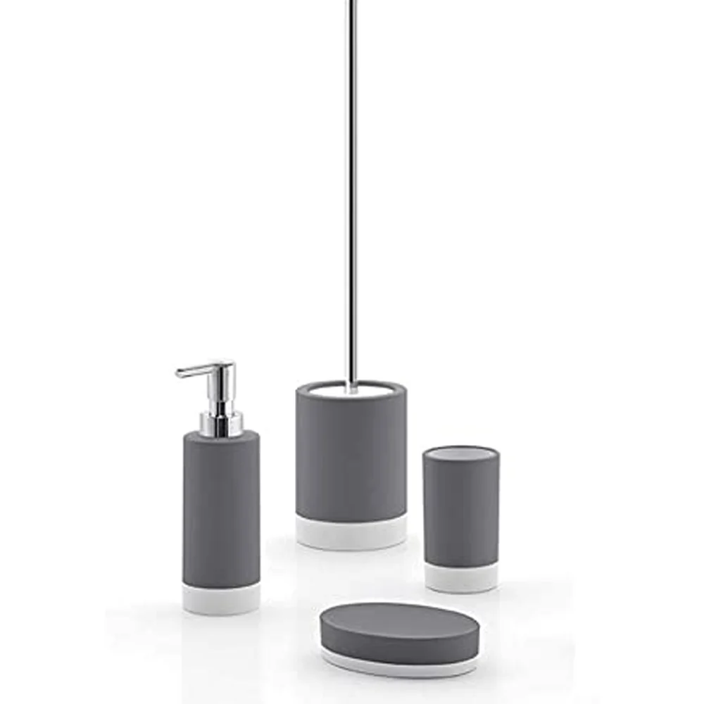 Set de accesorios de baño en cerámica Gedy colección Nuevo Mizar - Gris