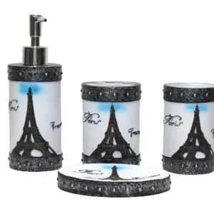 Set De Accesorios Baño Premium 4 Und Resina Epóxica