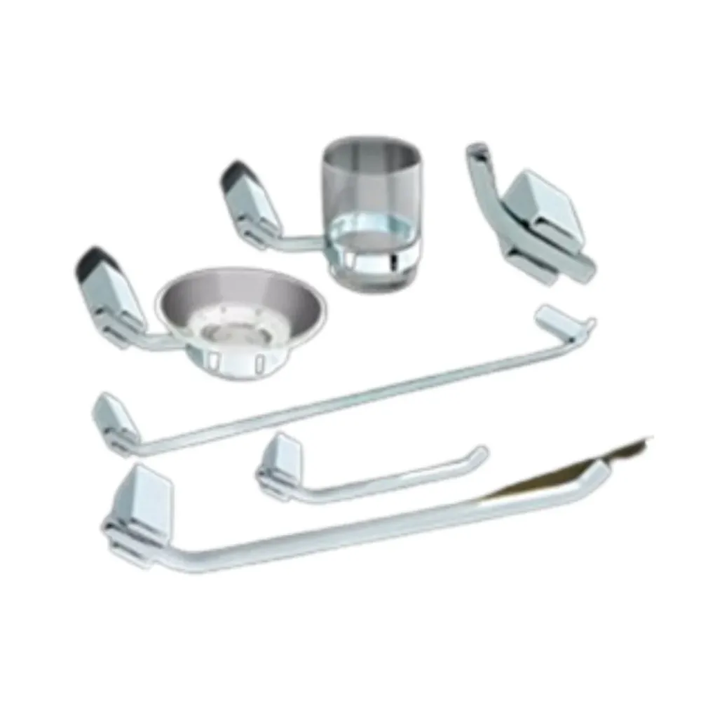 Set de Accesorios para Baño BM Oslo 6 Piezas - Acero Inoxidable / Acabado Cromado con Ventosa