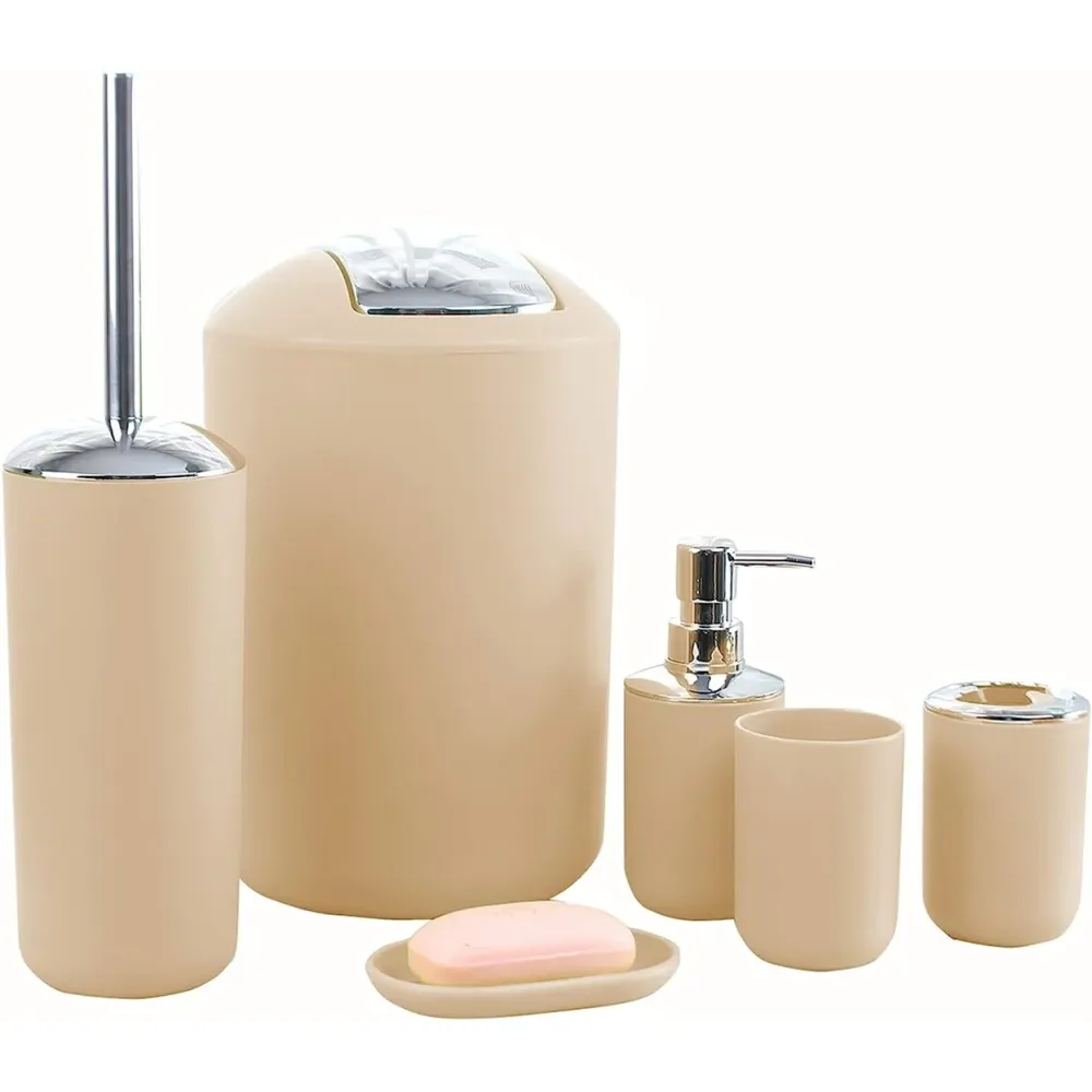 Set Accesorios Para Baño 6 piezas Decoracion Hogar Grey