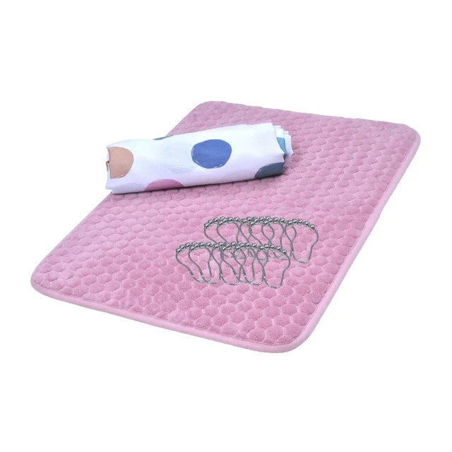 Set Cortina de Baño 3 Piezas Castaño