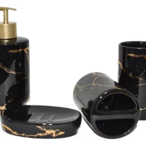 Set Juego De Baño Premium 4 Accesorios Cerámico