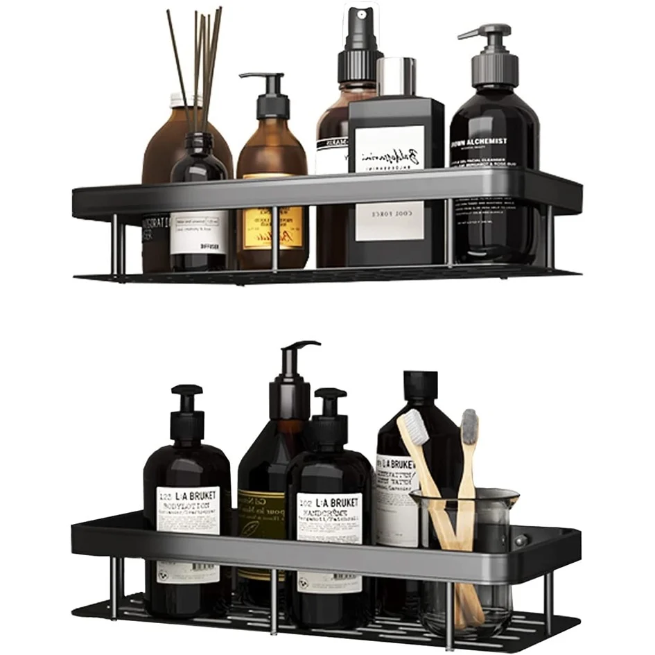 Set de Organizador Estante de Baño Repisa Ducha 2 Und Gold