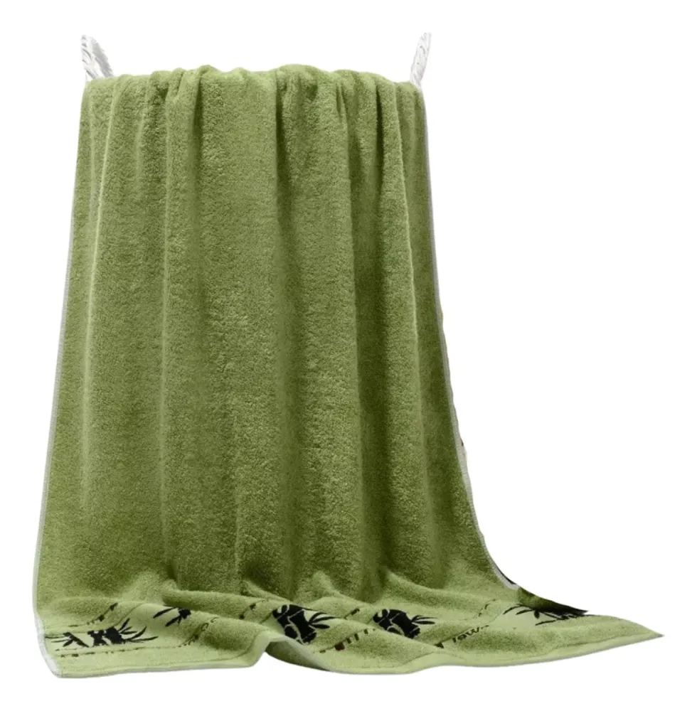 Set 4 Toallas Algodón Super Suave 450G 75X140 CM Diseño Bambú
