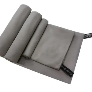 Set 3 Toallas Baño Viaje Microfibra Secado Rápido Gris