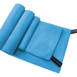 Set 3 Toallas Baño Viaje Microfibra Secado Rápido Celeste
