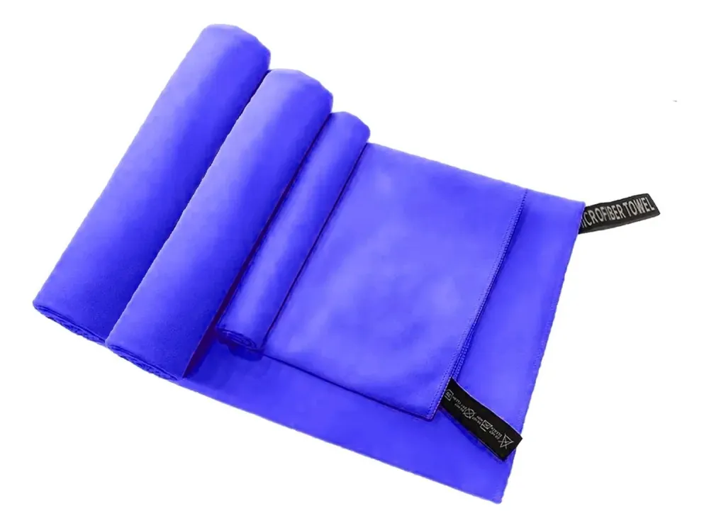 Set 3 Toallas Baño Viaje Microfibra Secado Rápido Zafiro