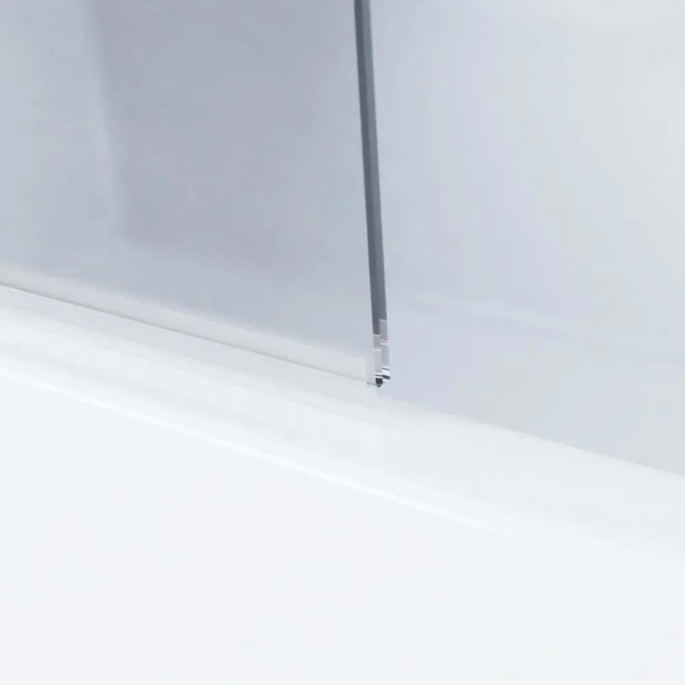 Mampara de bañera MINTA de Seviban Medida. Frontal con Bisagras Cromo
