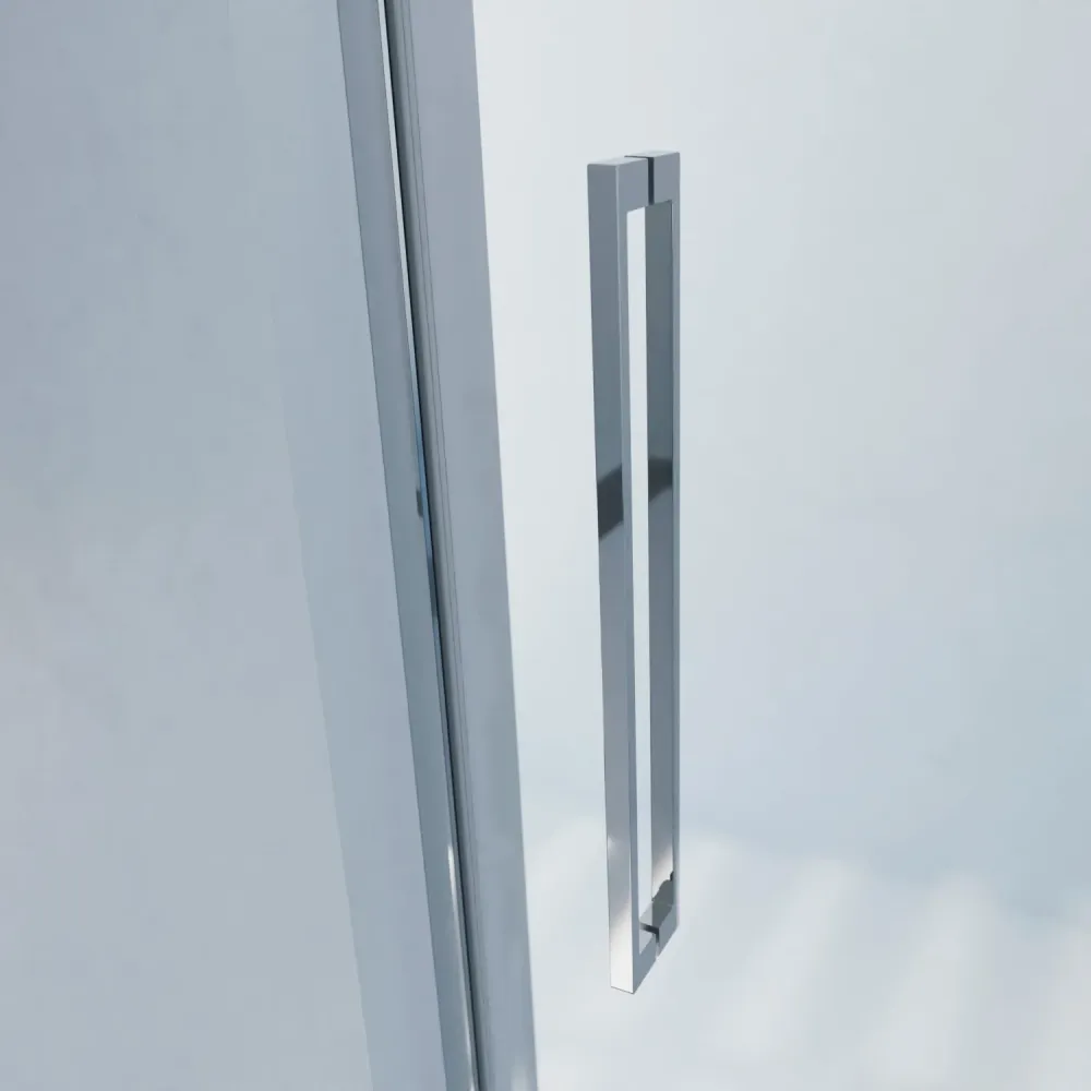 Mampara de bañera ORA de Seviban Medida. Puerta Abatible y Fijo Cromo