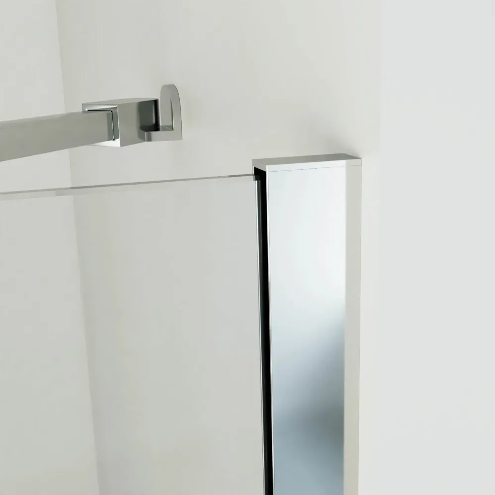 Mampara de bañera ORA de Seviban Medida. Puerta Abatible y Fijo Cromo