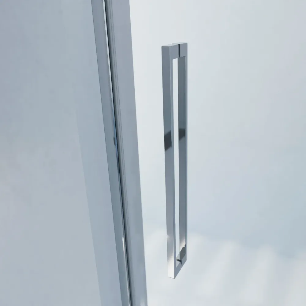 Mampara de Ducha Angular con Puerta Abatible ANIMA de Seviban. Medida Cromo