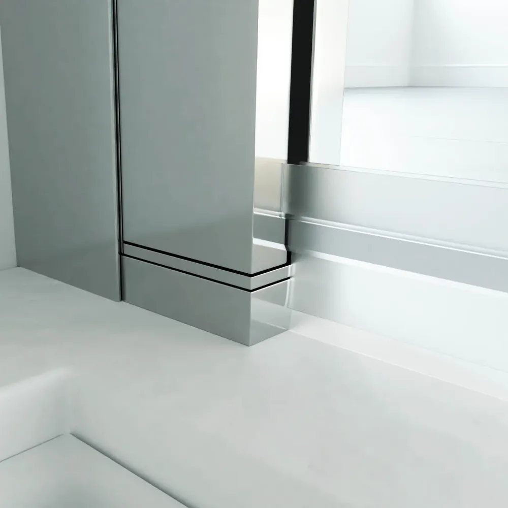 Mampara de Ducha Angular con Puerta Abatible ANIMA de Seviban. Medida Cromo