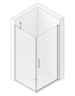 Mampara de Ducha Angular con Puerta Abatible ANIMA de Seviban. Medida Cromo
