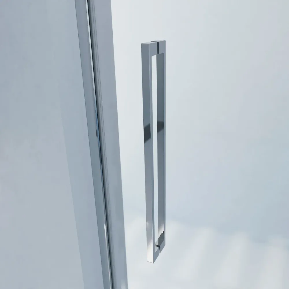 Mampara de Ducha Frontal KRATOS de Seviban. Puerta con Bisagras y Fijo, Medida Cromo