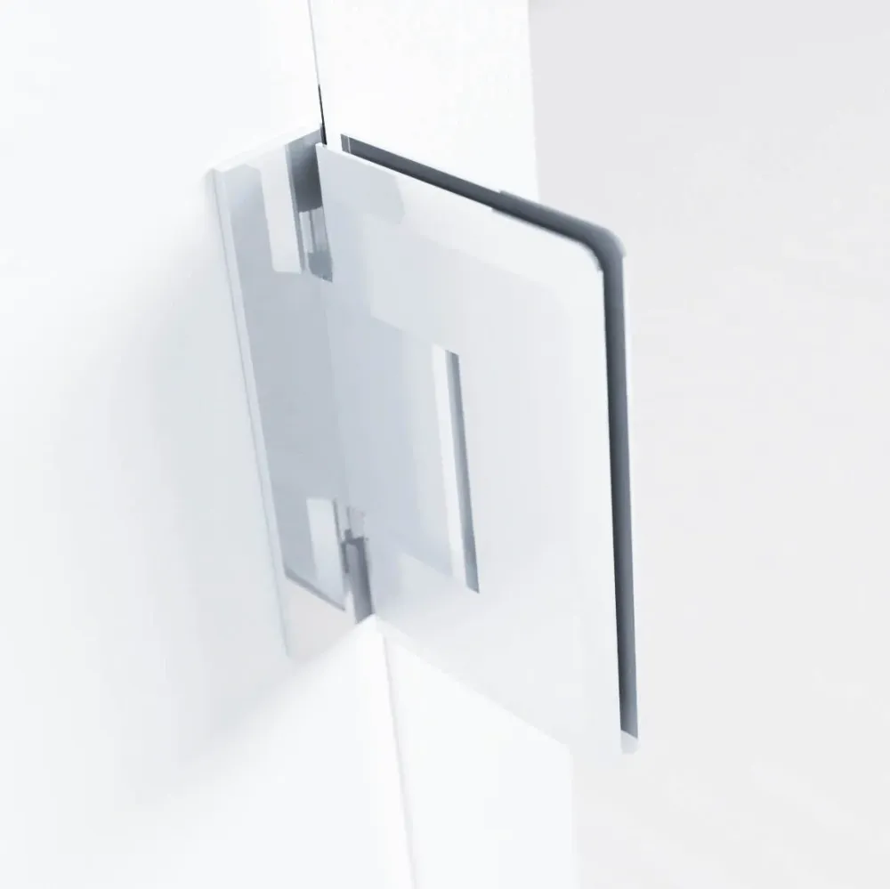Mampara de Ducha Frontal KRATOS de Seviban. Puerta con Bisagras y Fijo, Medida Cromo