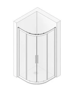 Mampara de Ducha Semicircular DELIA de Seviban. 2 Puertas Correderas