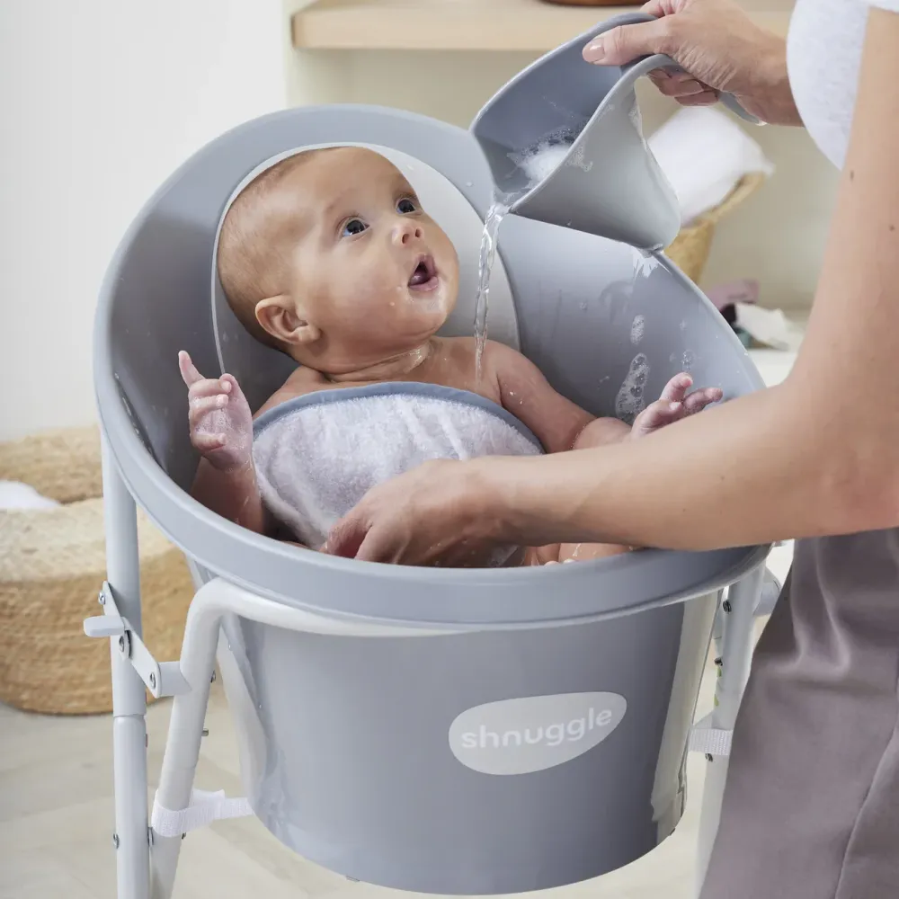 Jarra de baño Shnuggle Washy - Blanco/Gris
