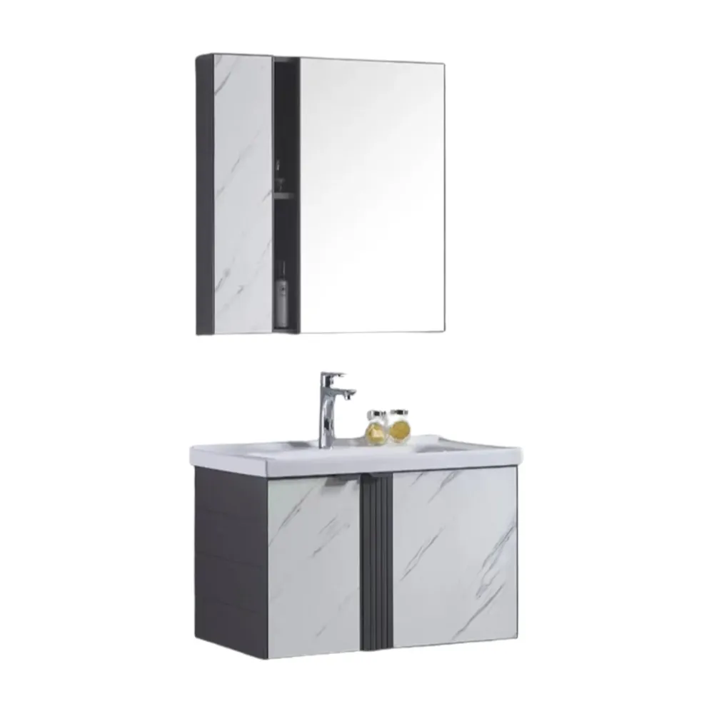 MUEBLE DE BAÑO ALUMINIO CON ESPEJO Y LAVAMANO Sirena Electronics S.A.