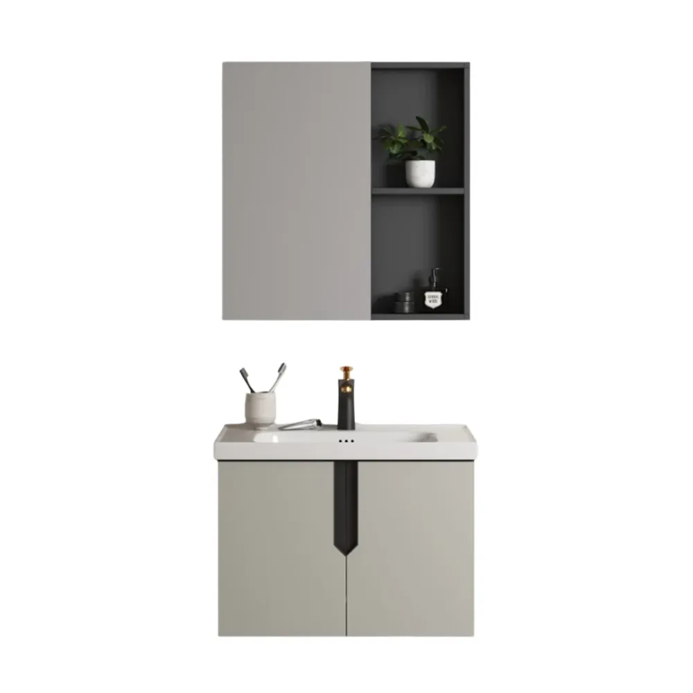 MUEBLE DE BAÑO ALUMINIO CON ESPEJO Y LAVAMANO Sirena Electronics S.A.