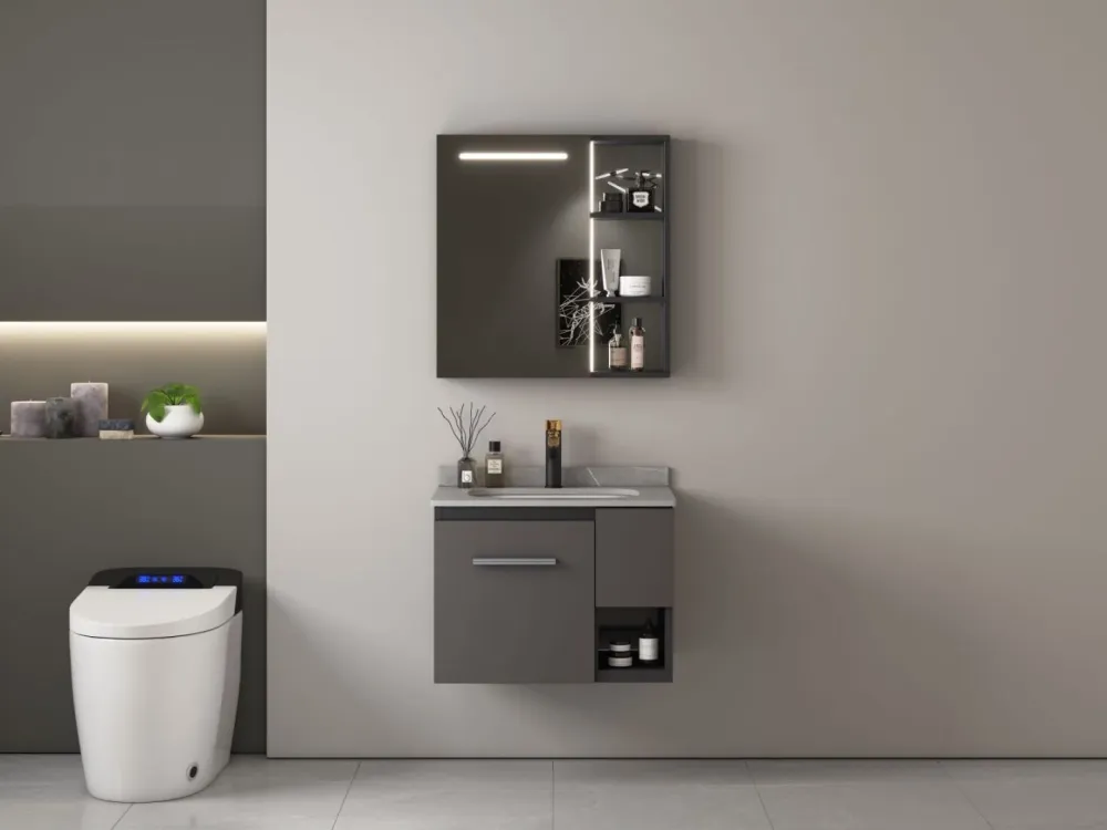 MUEBLE DE BAÑO ALUMINIO CON ESPEJO Y LAVAMANO Sirena Electronics S.A.