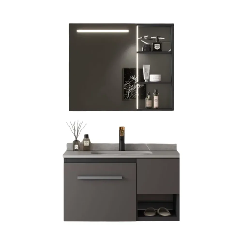 MUEBLE DE BAÑO ALUMINIO CON ESPEJO Y LAVAMANO Sirena Electronics S.A.