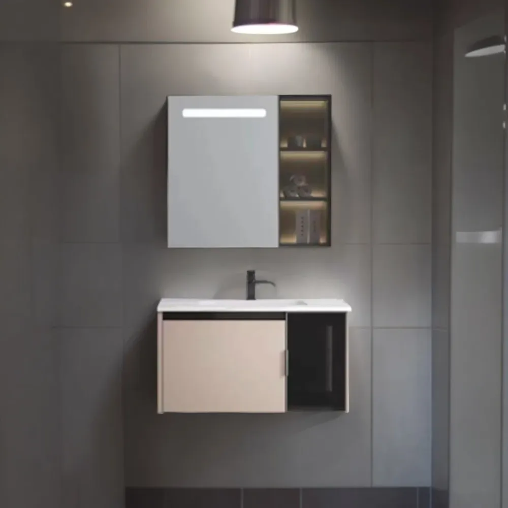 MUEBLE DE BAÑO ALUMINIO CON ESPEJO Y LAVAMANO Sirena Electronics S.A.