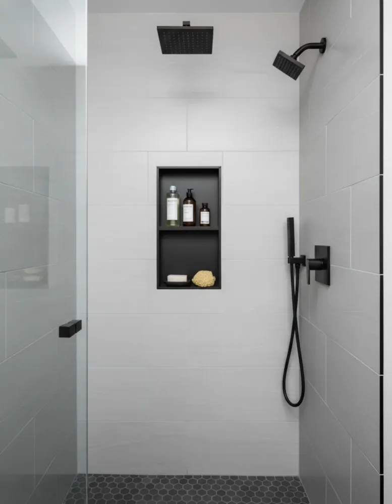 NICHO DE BAÑO - GRIS GRAFITO - SUS304 - 32 CM × 12 CM × (30 CM / 60 CM / 90 CM) Sirena Home Store
