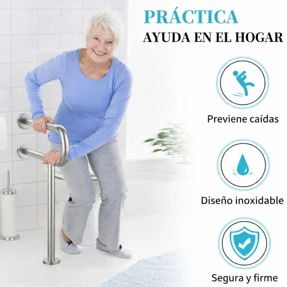 Barra De Seguridad En P Apoyo Sanitario Acero Inoxidable 304 Alta Calidad Institucional SMART