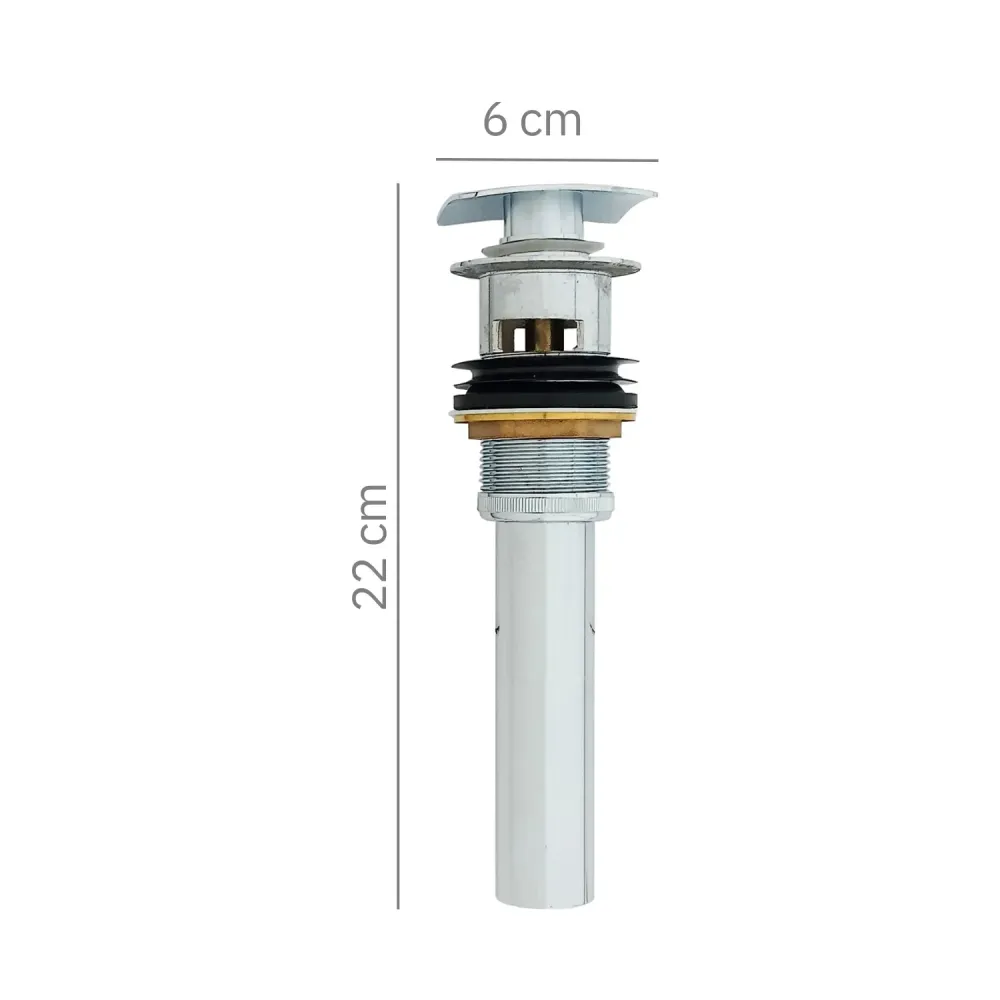 Desagüe Sencillo Cromado con Rebose Cuerpo en Bronce SMART