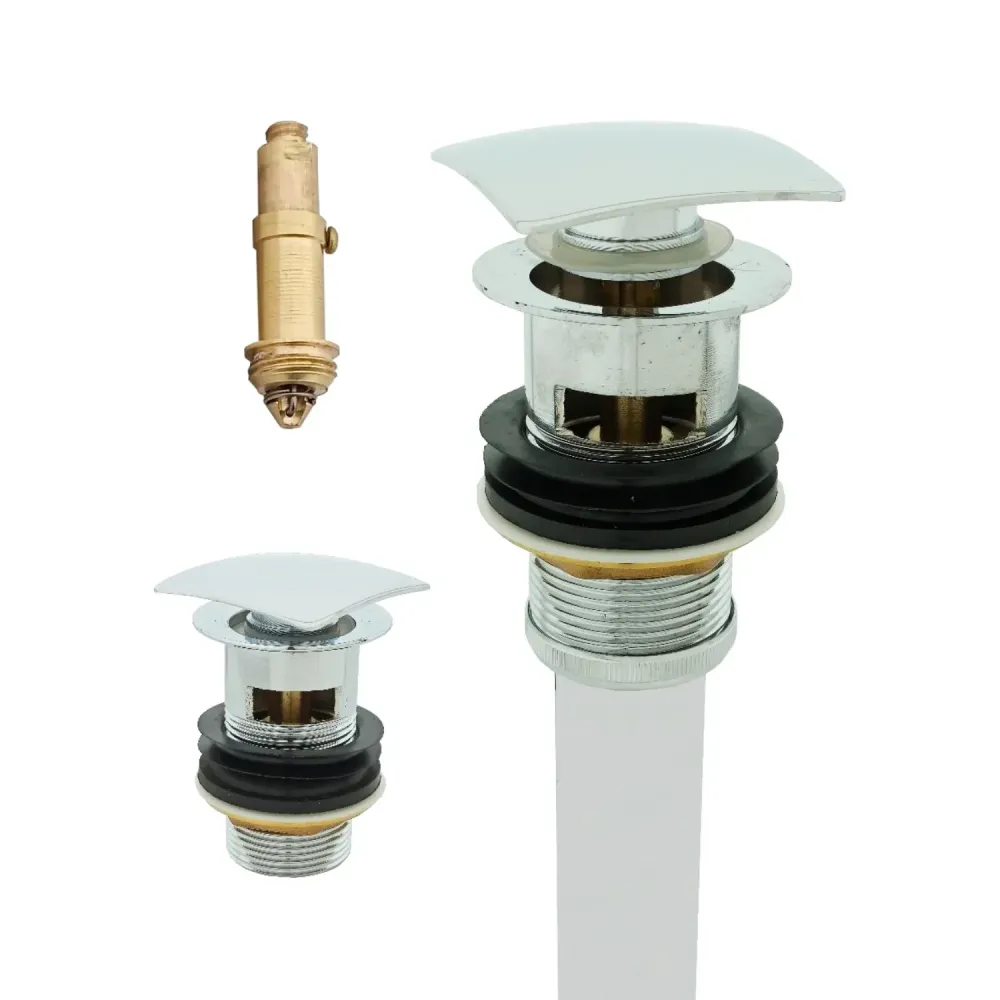 Desagüe Sencillo Cromado con Rebose Cuerpo en Bronce SMART