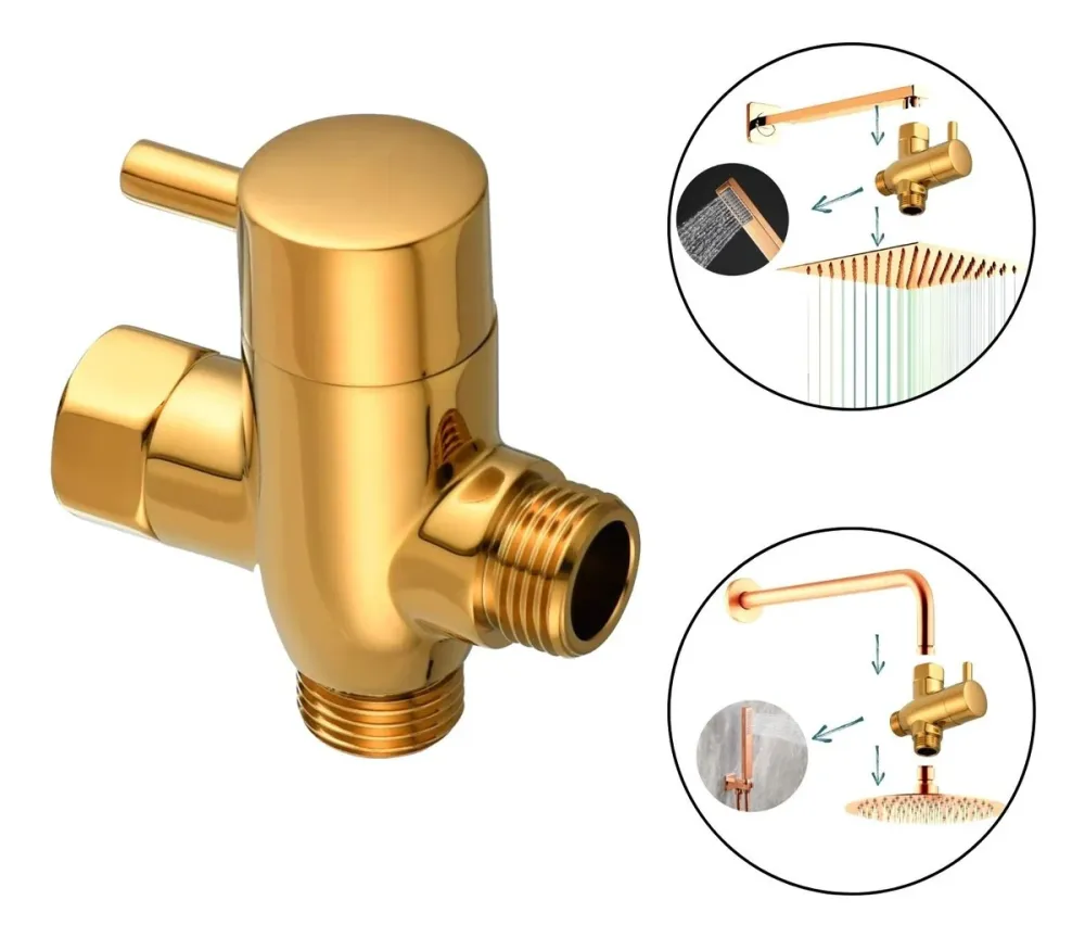 Desviador Derivador para Ducha Tel‚fono - Dorado Met lico SMART