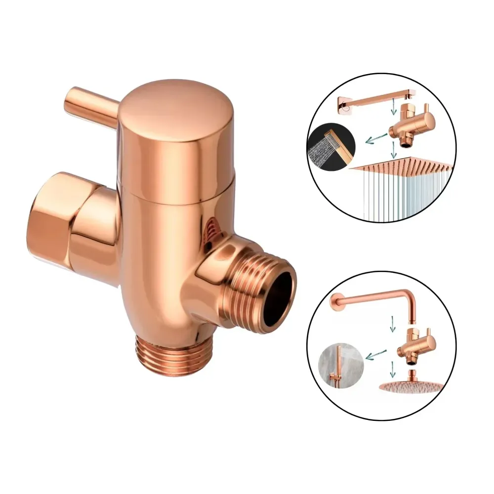 Desviador Derivador para Ducha Teléfono - Oro Rosa Metálico SMART