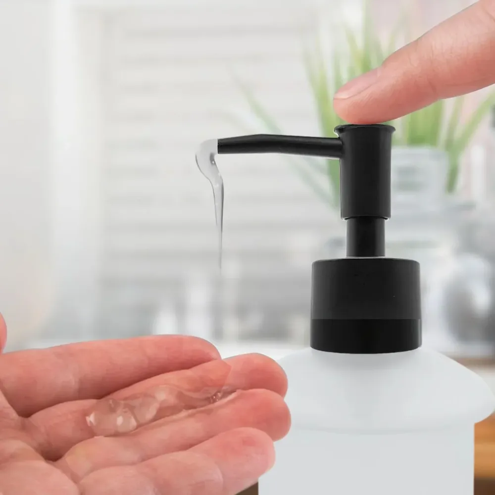 Dispensador Jabón Vidrio Negro Opalizado 16 Cm SMART