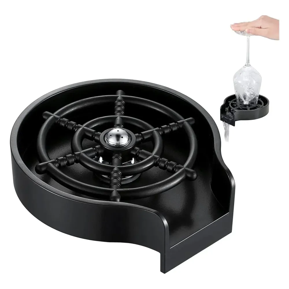 Grifo Lava Vasos Enjuague de Vasos - Negro - Acero SUS304 Alta Calidad SMART