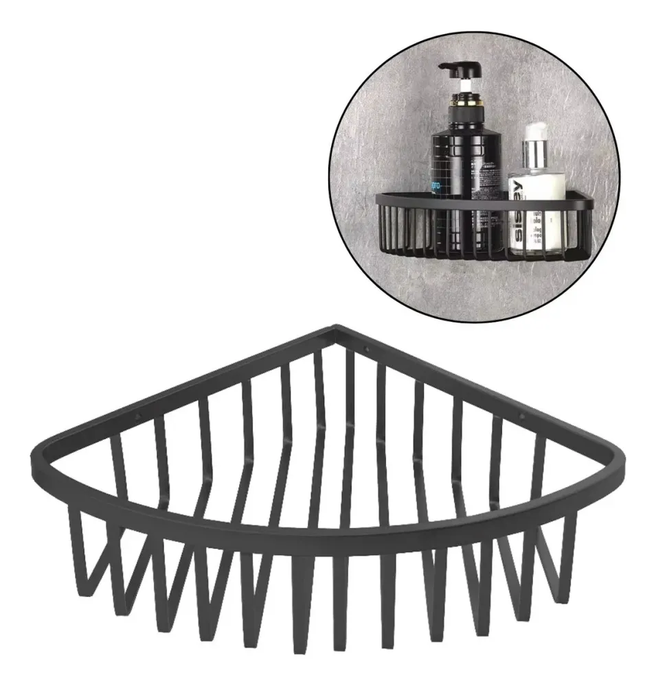 Jabonera Repisa Canastilla Esquinera Gris - Inoxidable de Alta Calidad SMART