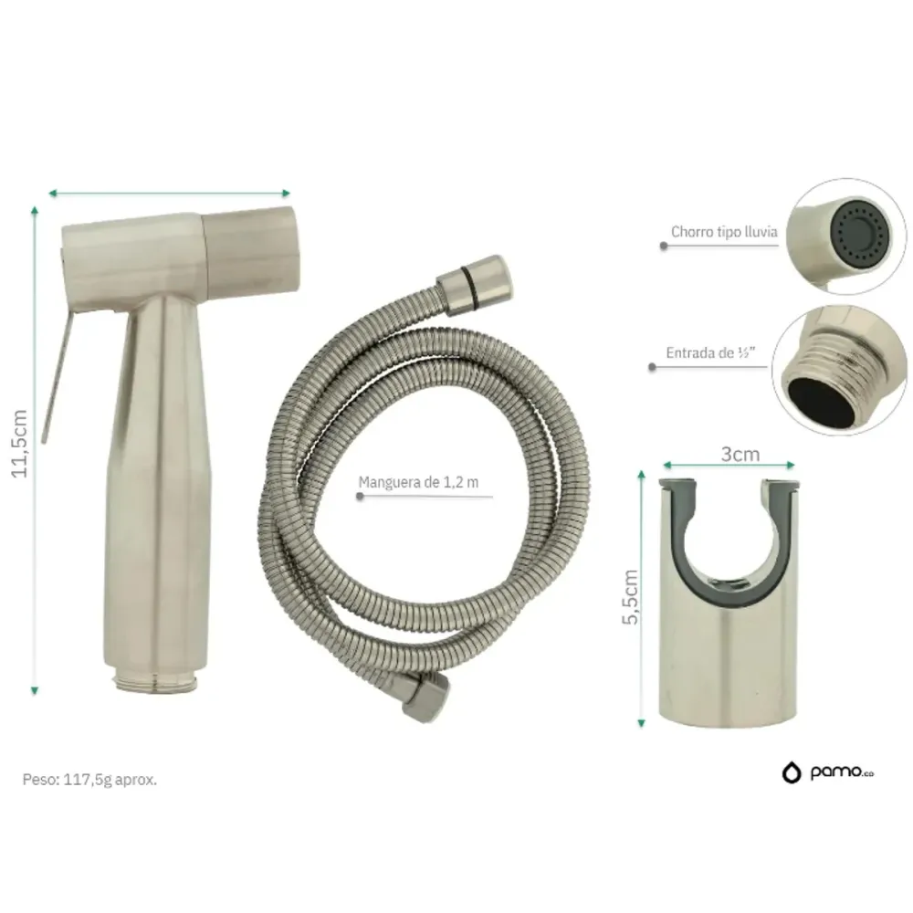 Kid Bidet De Acero Moderno (Spray+Soporte+Manguera) SMART