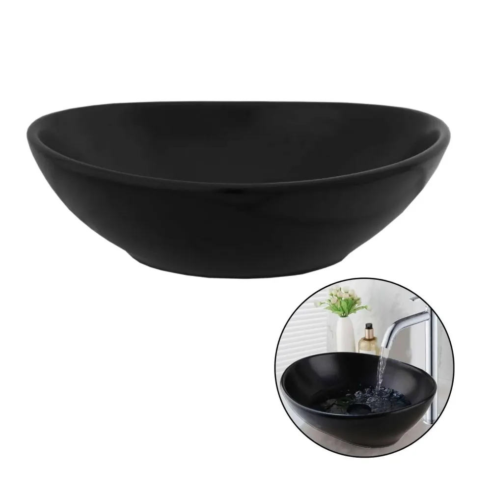 Lavamanos De Ceramica Canoa En Negro Mate SMART
