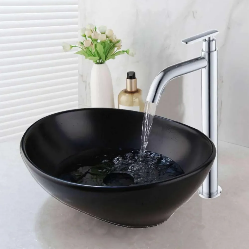 Lavamanos De Ceramica Canoa En Negro Mate SMART