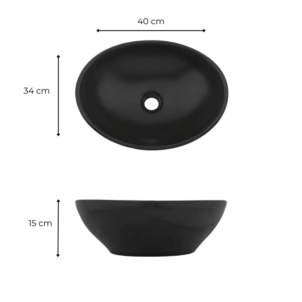 Lavamanos De Ceramica Canoa En Negro Mate SMART
