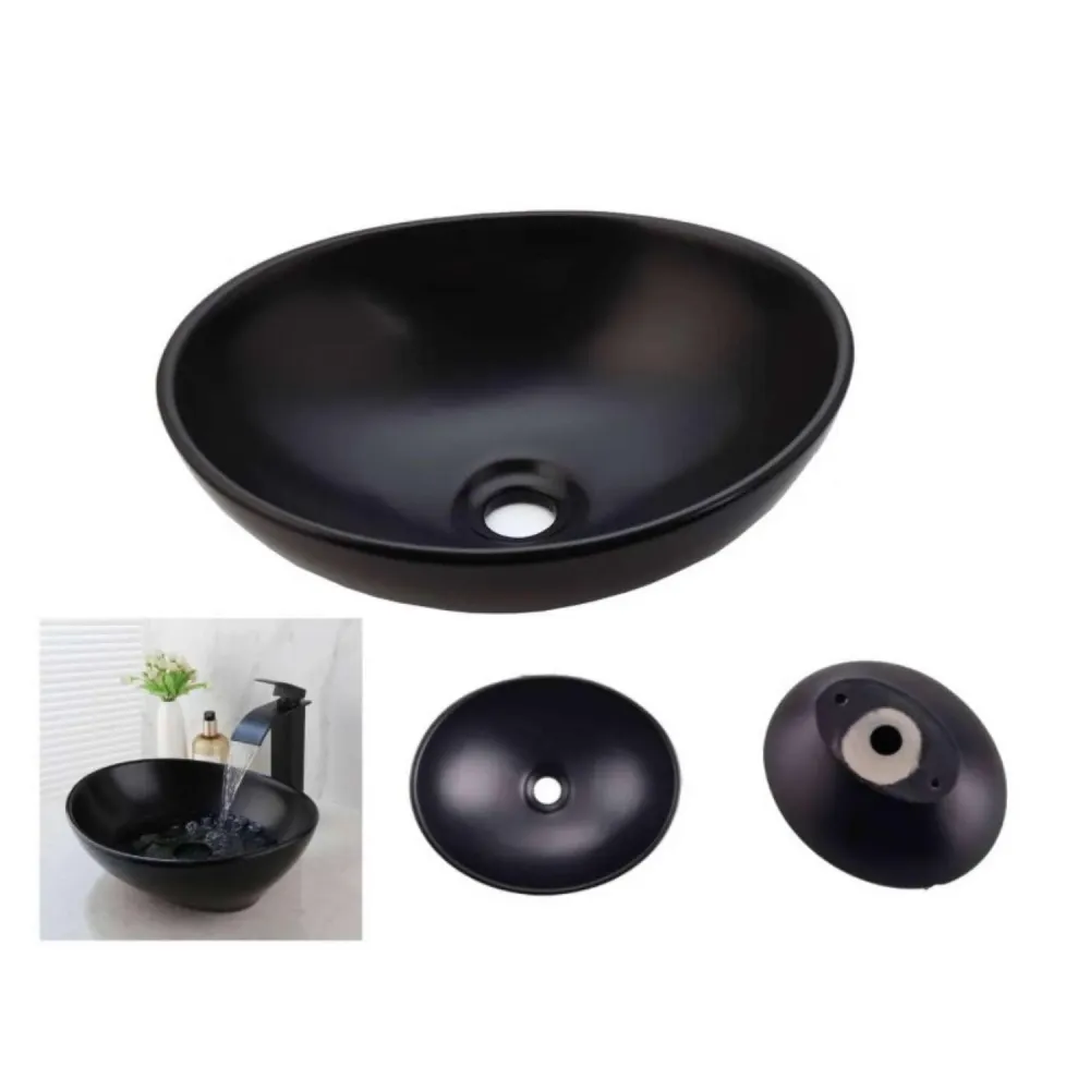 Lavamanos De Ceramica Canoa En Negro Mate SMART