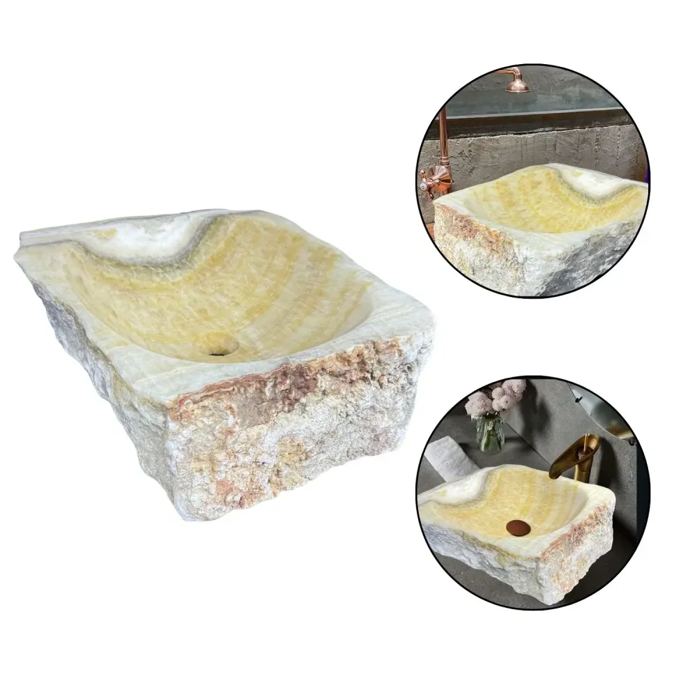 Lavamanos en Piedra Natural Linea Quarzo Amarillo SMART